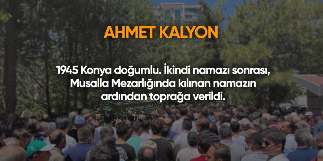 Konya'da bugün vefat edenler | 11 Eylül 2025 7